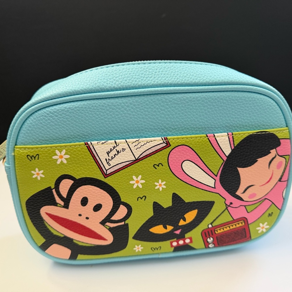 Paul Frank Light Blue Crossbody Bag with Monkey Design - Picture 2 of 2